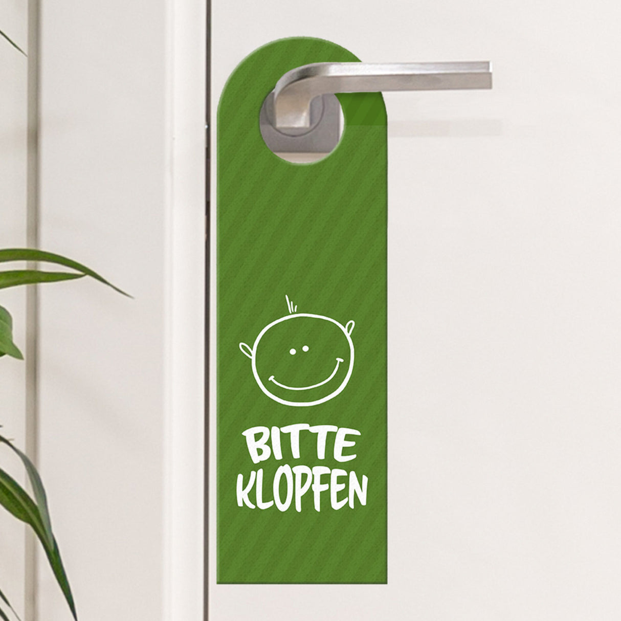 Bitte klopfen oder belegt Türhänger - Büro Arbeit Geschäft Zimmertüre Türe Ruhe Gesicht Punkte