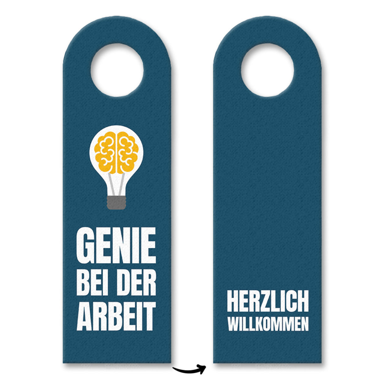Genie bei der Arbeit oder willkommen Türhänger