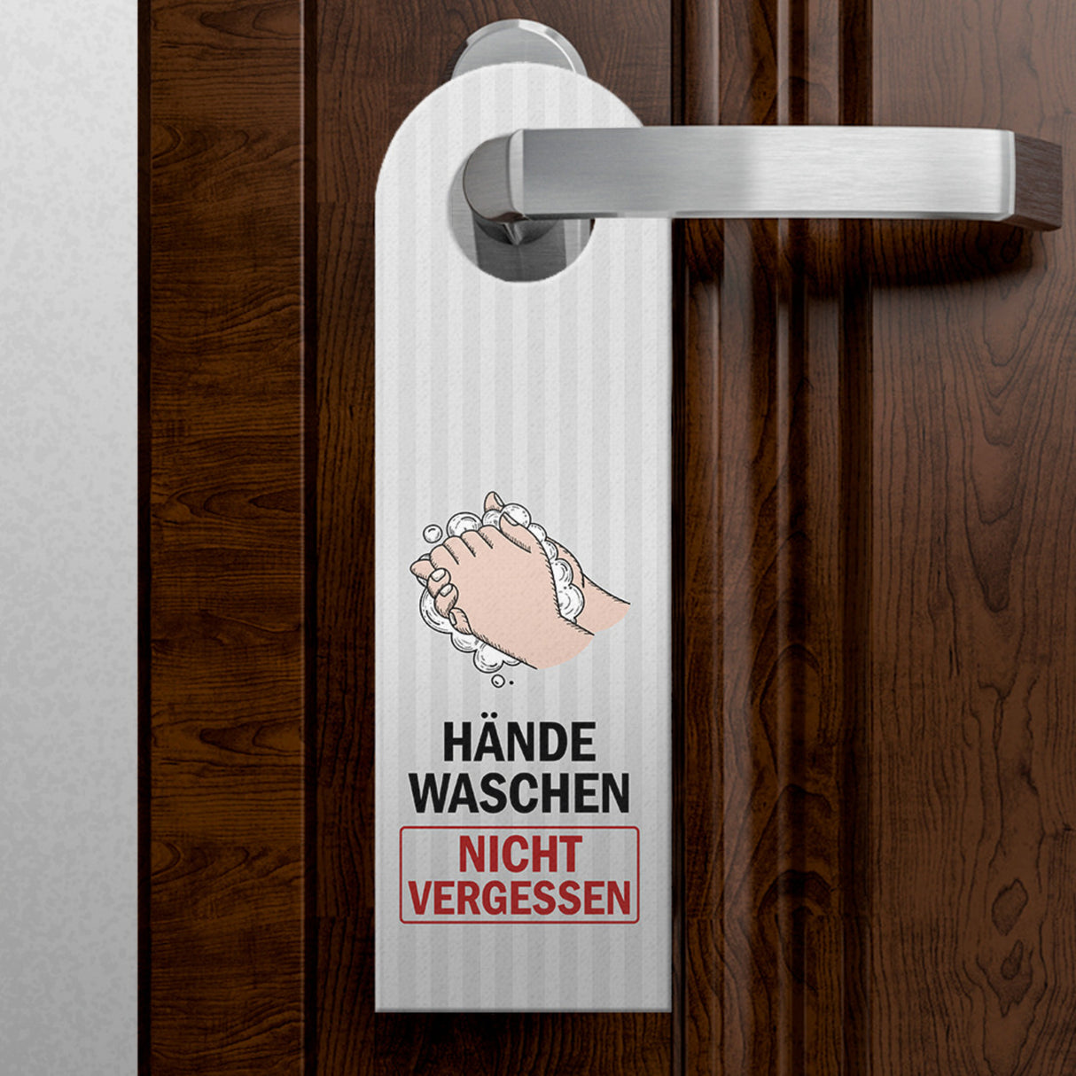 Klobürste benutzen erlaubt oder Hände waschen Türhänger