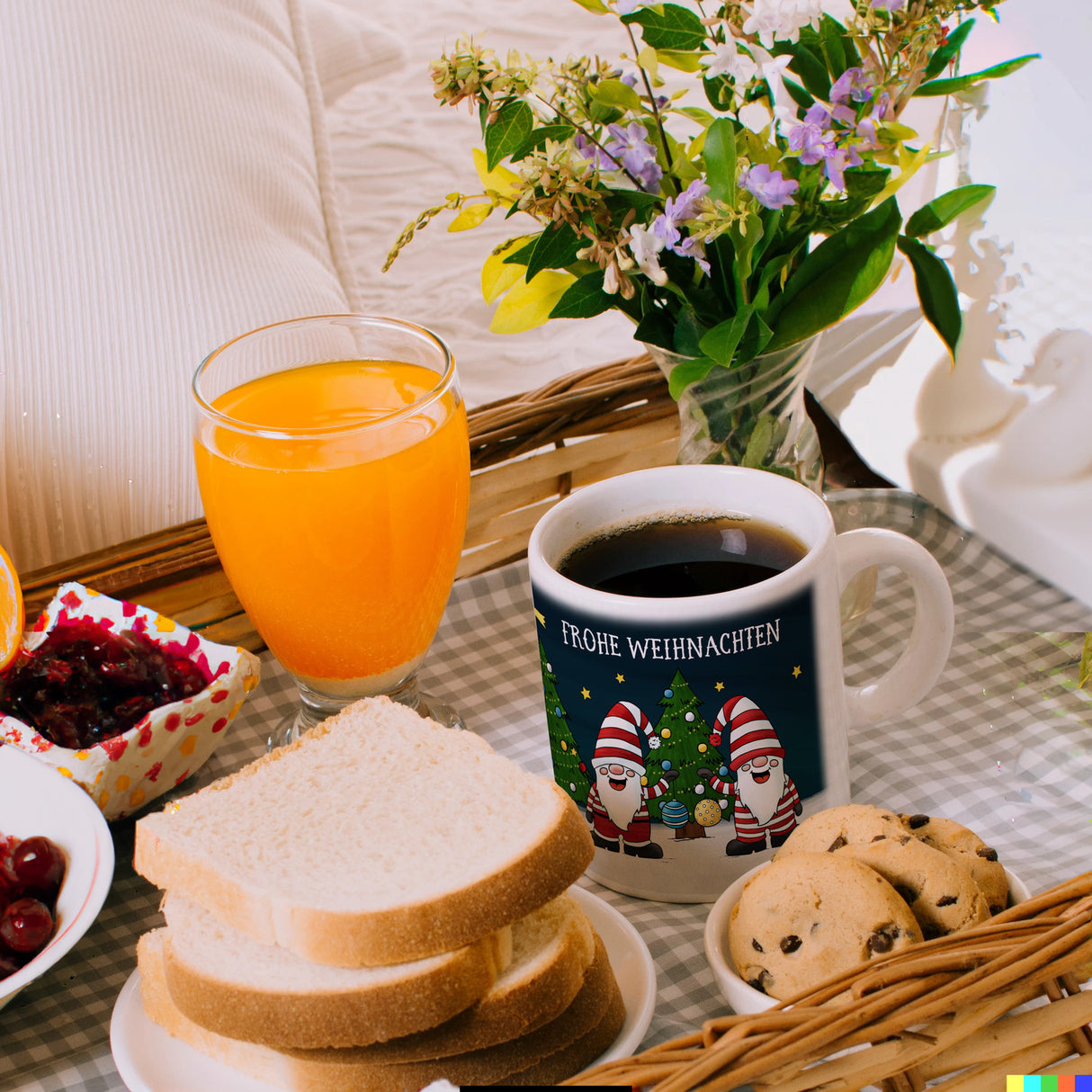Frohe Weihnachten Kaffeebecher mit Wichtel Motiv