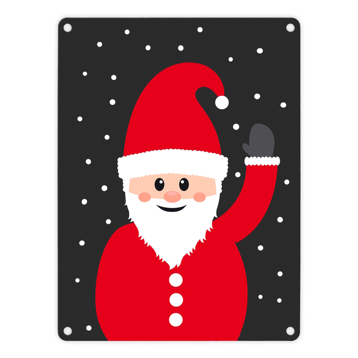 Weihnachtsmann im Schnee Metallschild