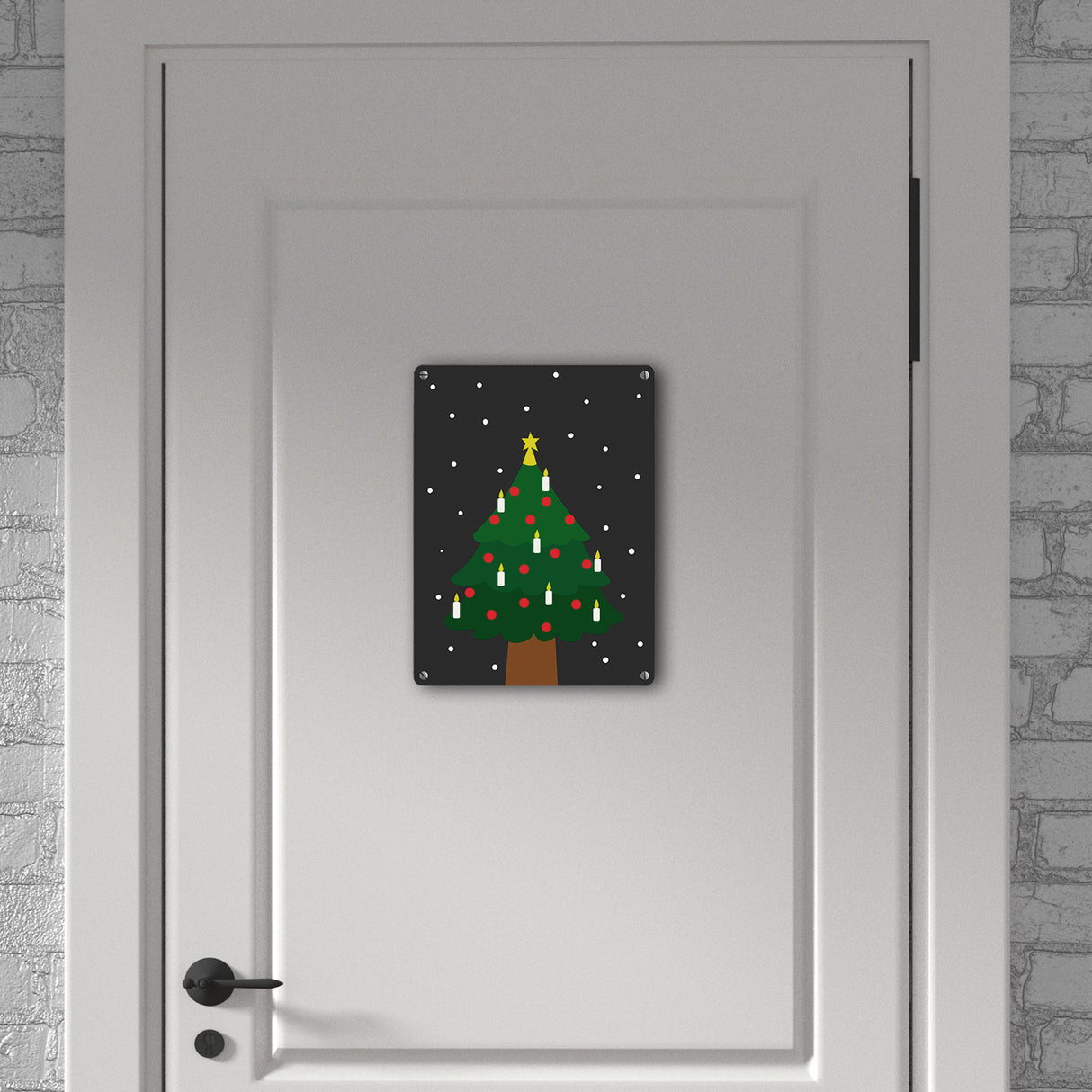 Weihnachtsbaum im Schnee Metallschild