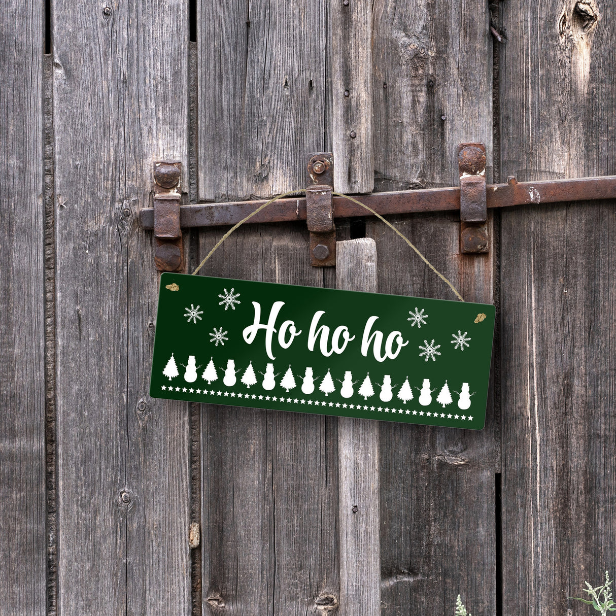 Ho ho ho Metallschild mit Weihnachtsmuster Motiv