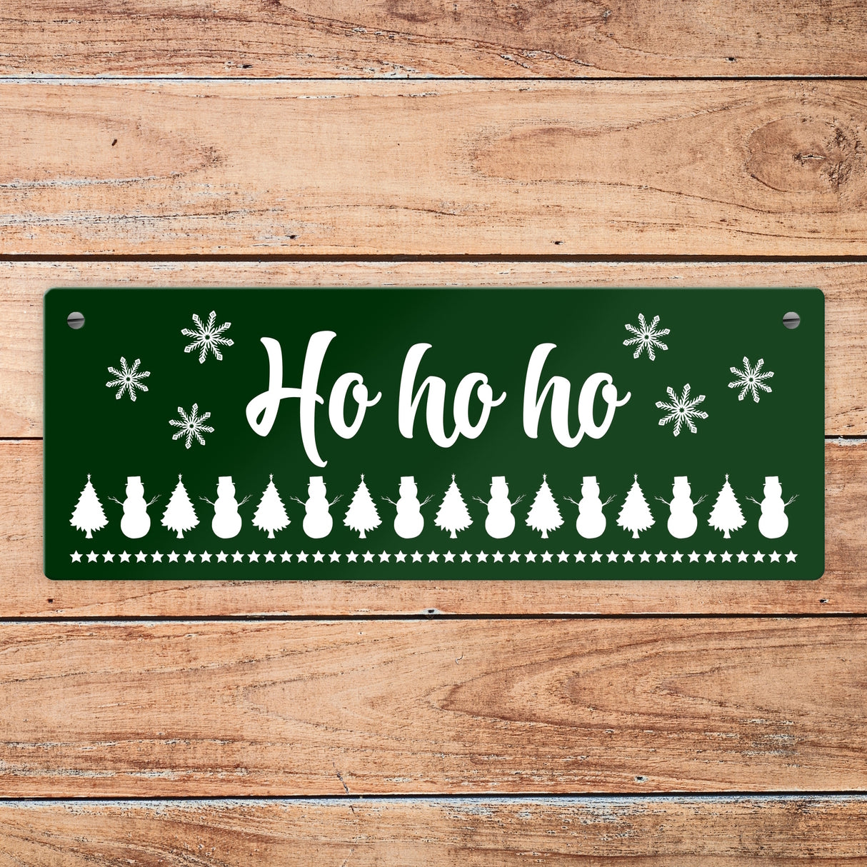 Ho ho ho Metallschild mit Weihnachtsmuster Motiv