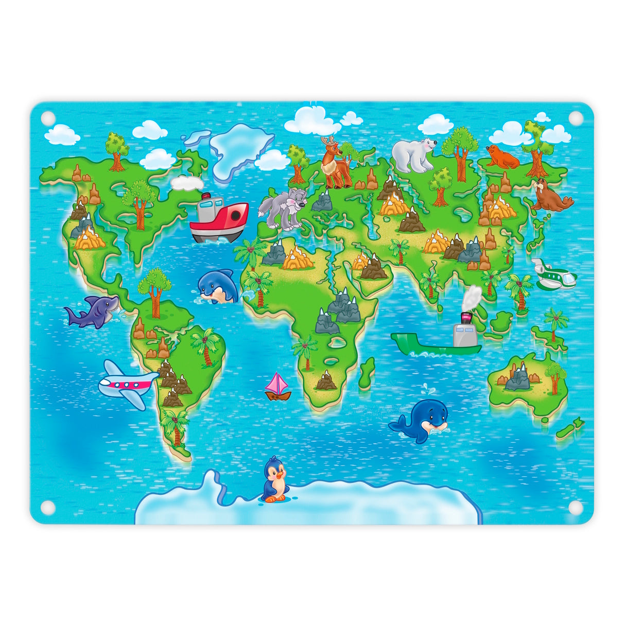 Kinder Weltkarte Metallschild