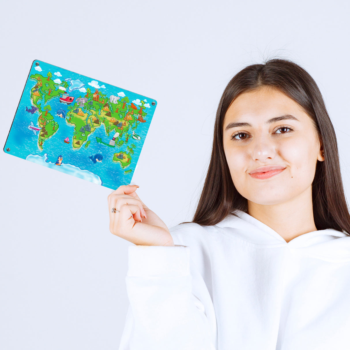 Kinder Weltkarte Metallschild