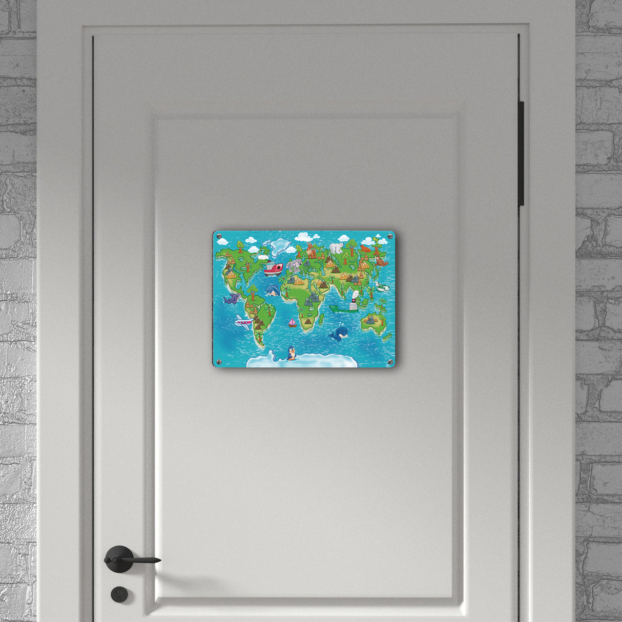 Kinder Weltkarte Metallschild