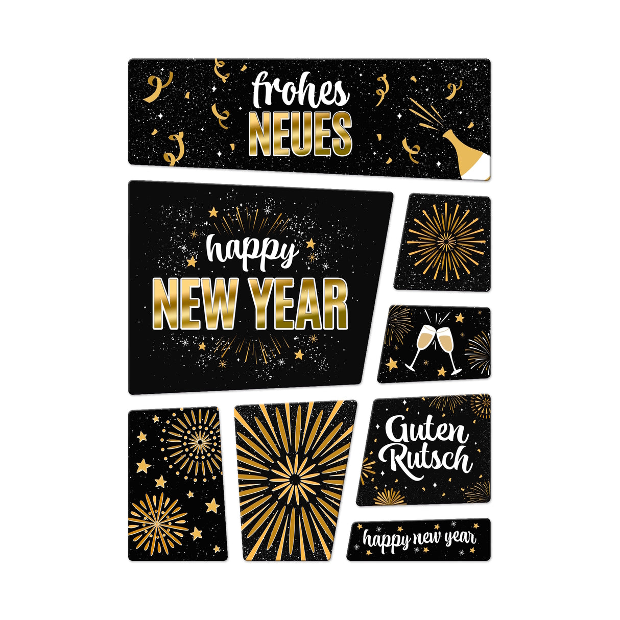 Silvester Kühlschrankmagnete im 8er Set