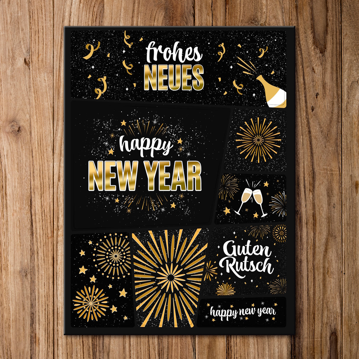 Silvester Kühlschrankmagnete im 8er Set