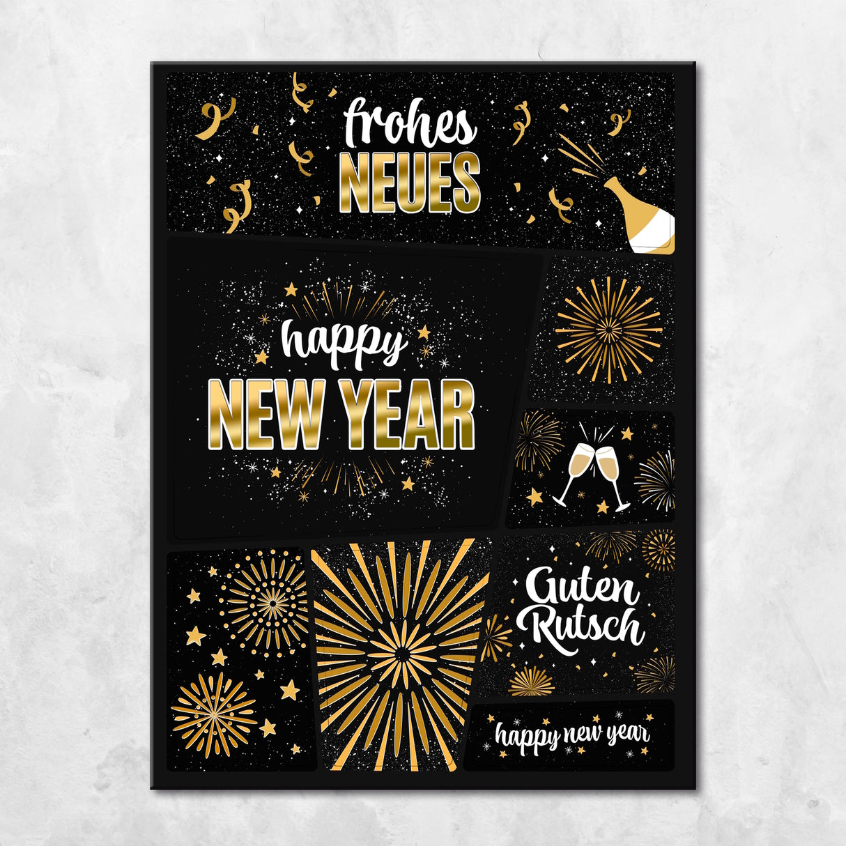 Silvester Kühlschrankmagnete im 8er Set