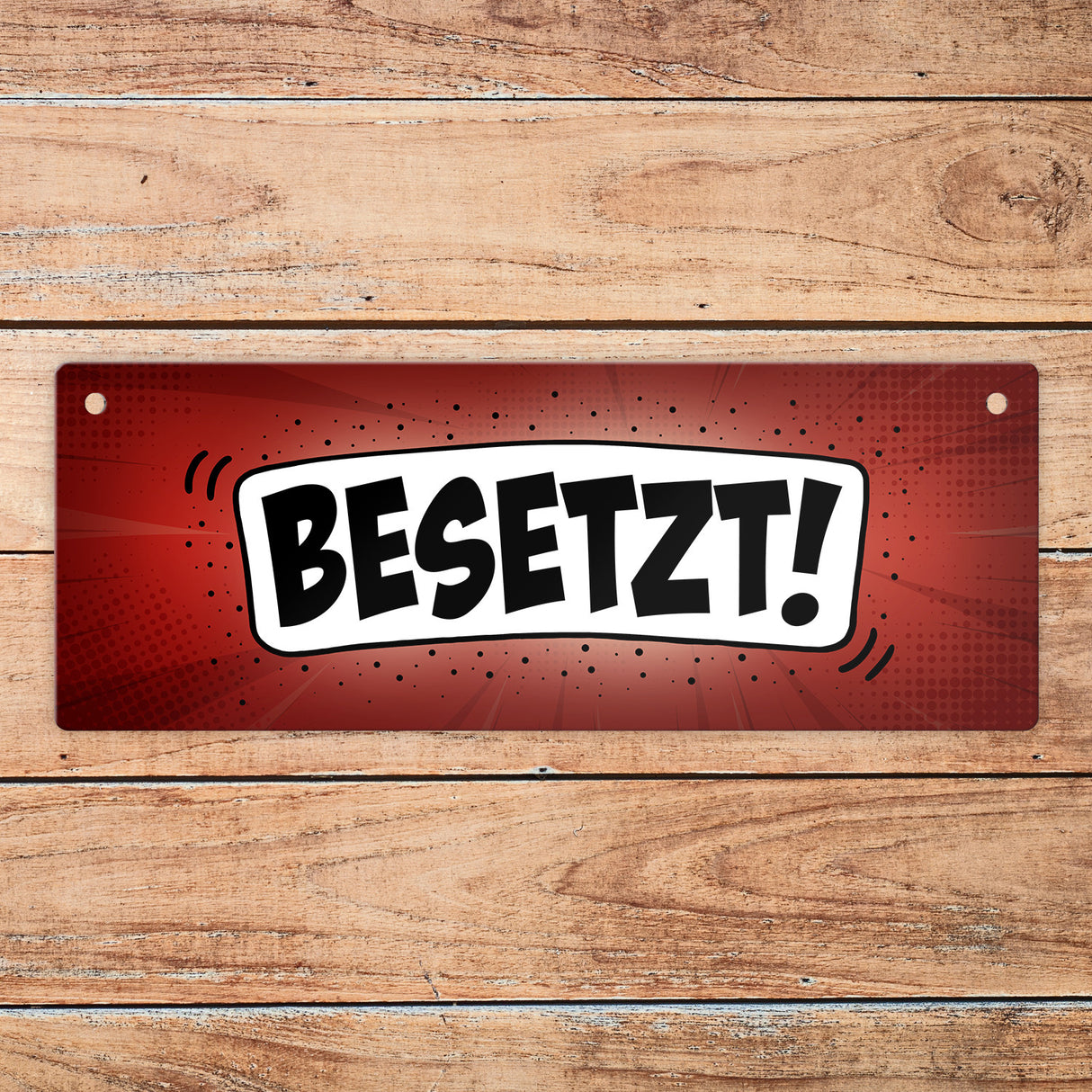 Besetzt oder Frei Wendeschild mit Kordel im Comic-Stil