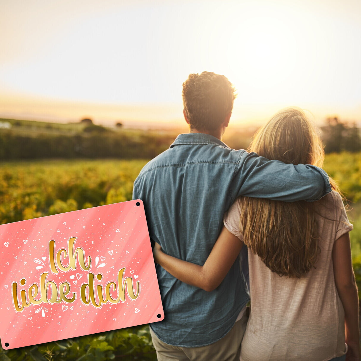 Liebes Spruch Metallschild - Valentinstag Liebe Glück Pärchen Herz Frau Mann Paar Ehe