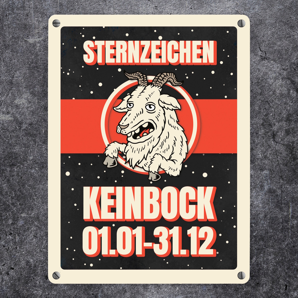 Sternzeichen Keinbock Metallschild- Horoskop Sterne Astrologie Jahr Stern