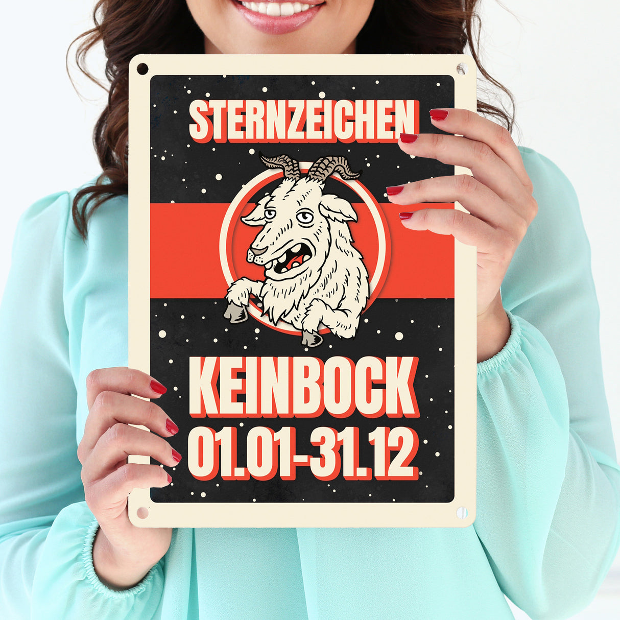 Sternzeichen Keinbock Metallschild- Horoskop Sterne Astrologie Jahr Stern