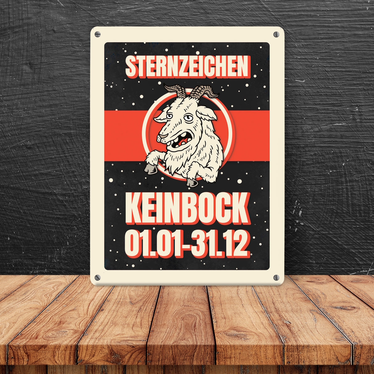Sternzeichen Keinbock Metallschild- Horoskop Sterne Astrologie Jahr Stern