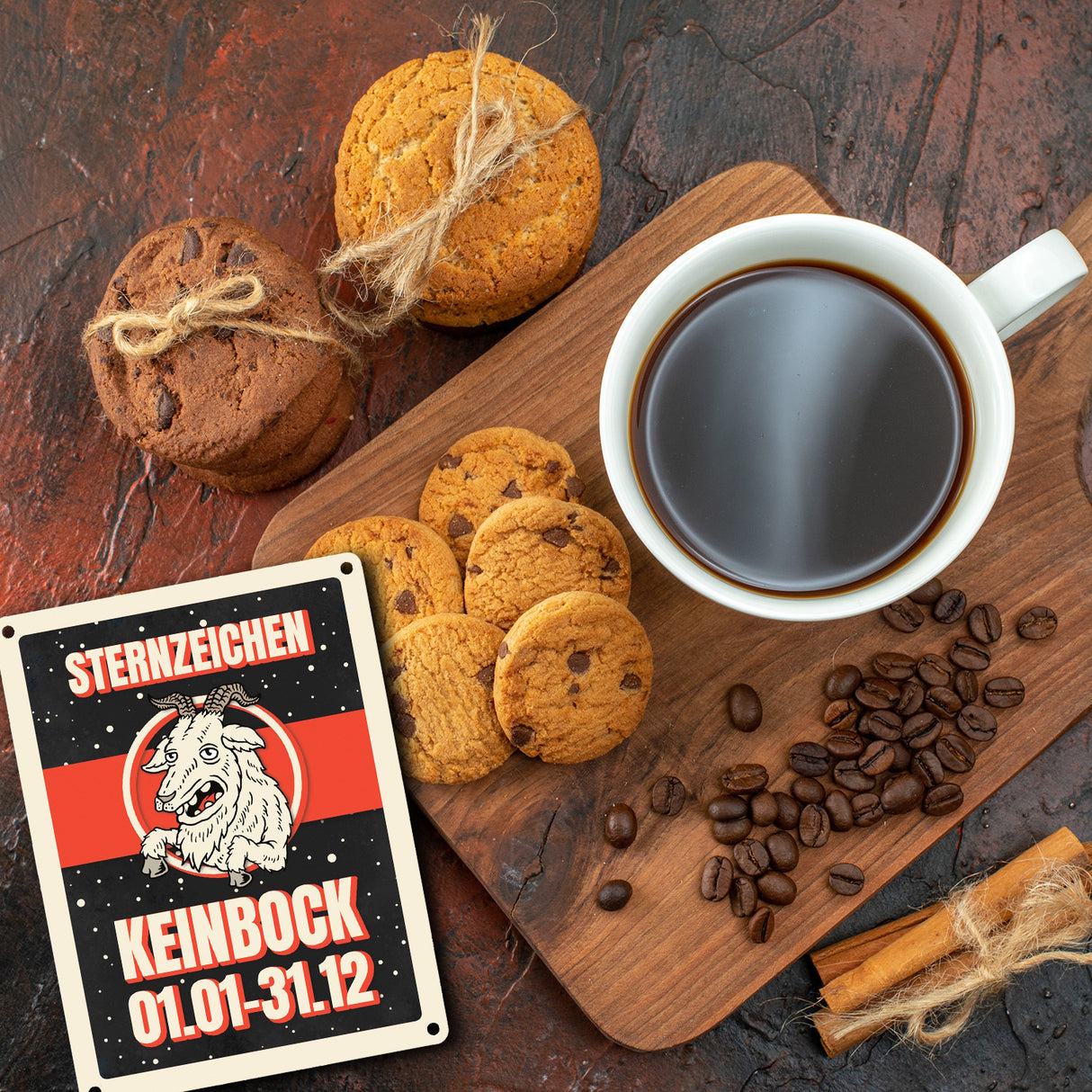 Sternzeichen Keinbock Metallschild- Horoskop Sterne Astrologie Jahr Stern