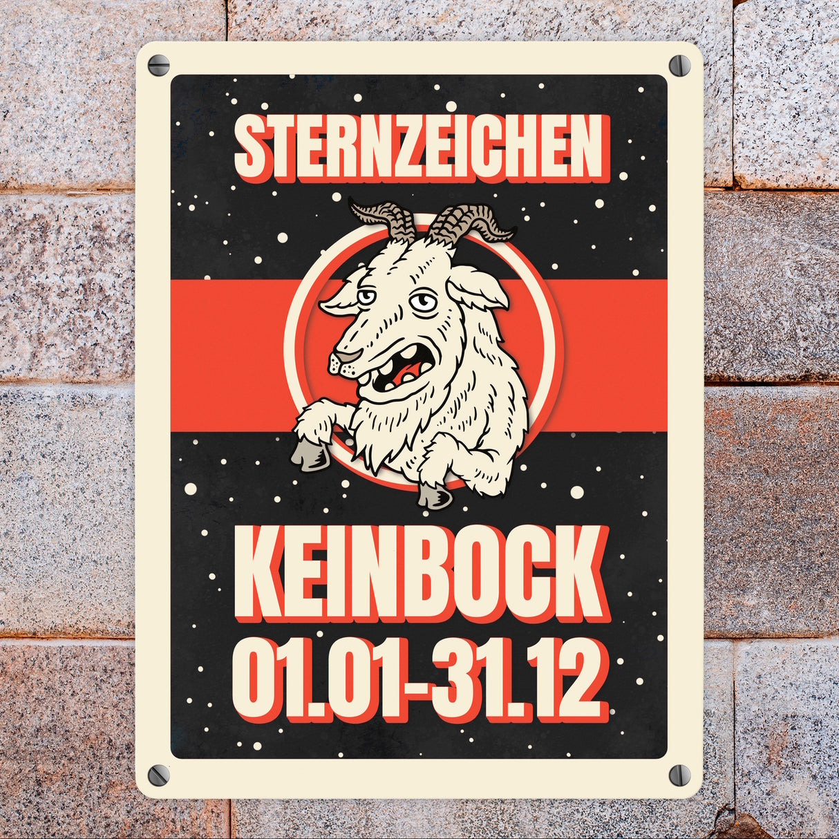 Sternzeichen Keinbock Metallschild- Horoskop Sterne Astrologie Jahr Stern