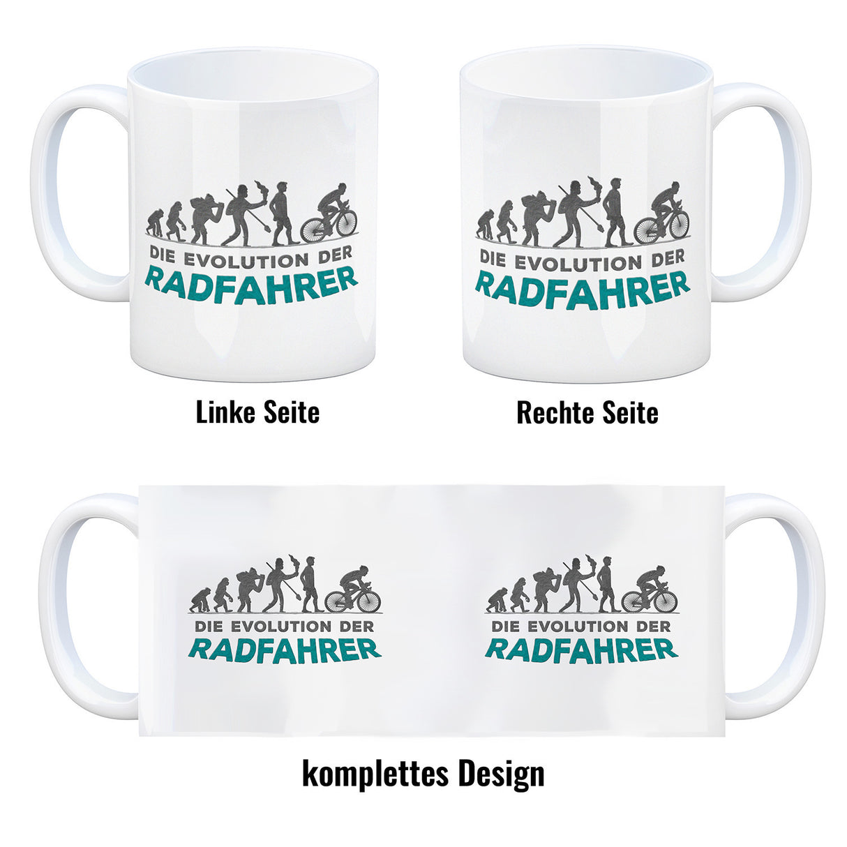 Die Evolution der Radfahrer Kaffeebecher