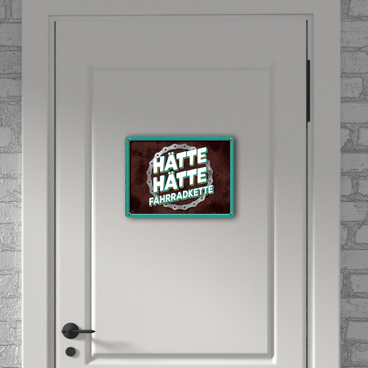 Hätte hätte Fahrradkette Metallschild