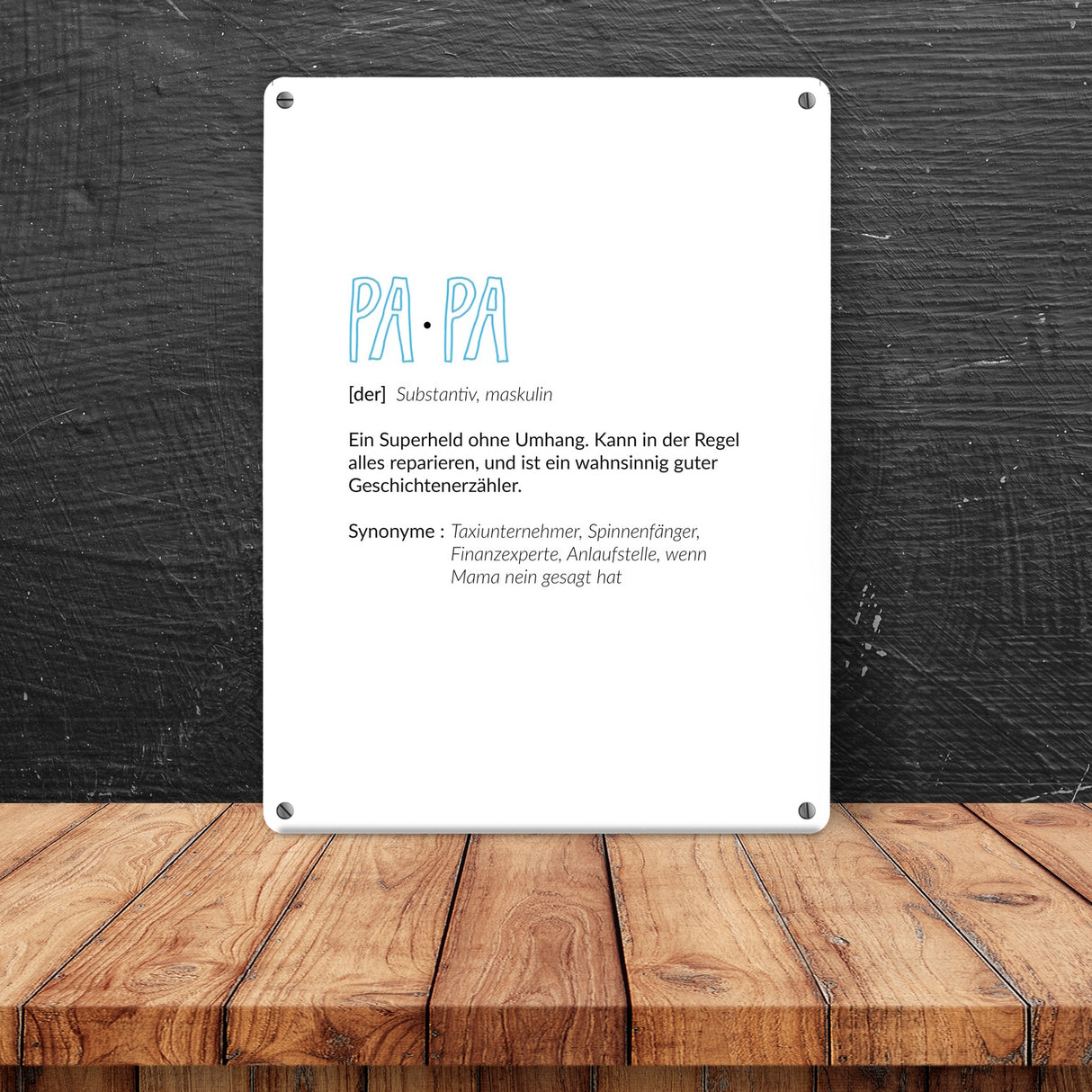 Definition Papa Metallschild