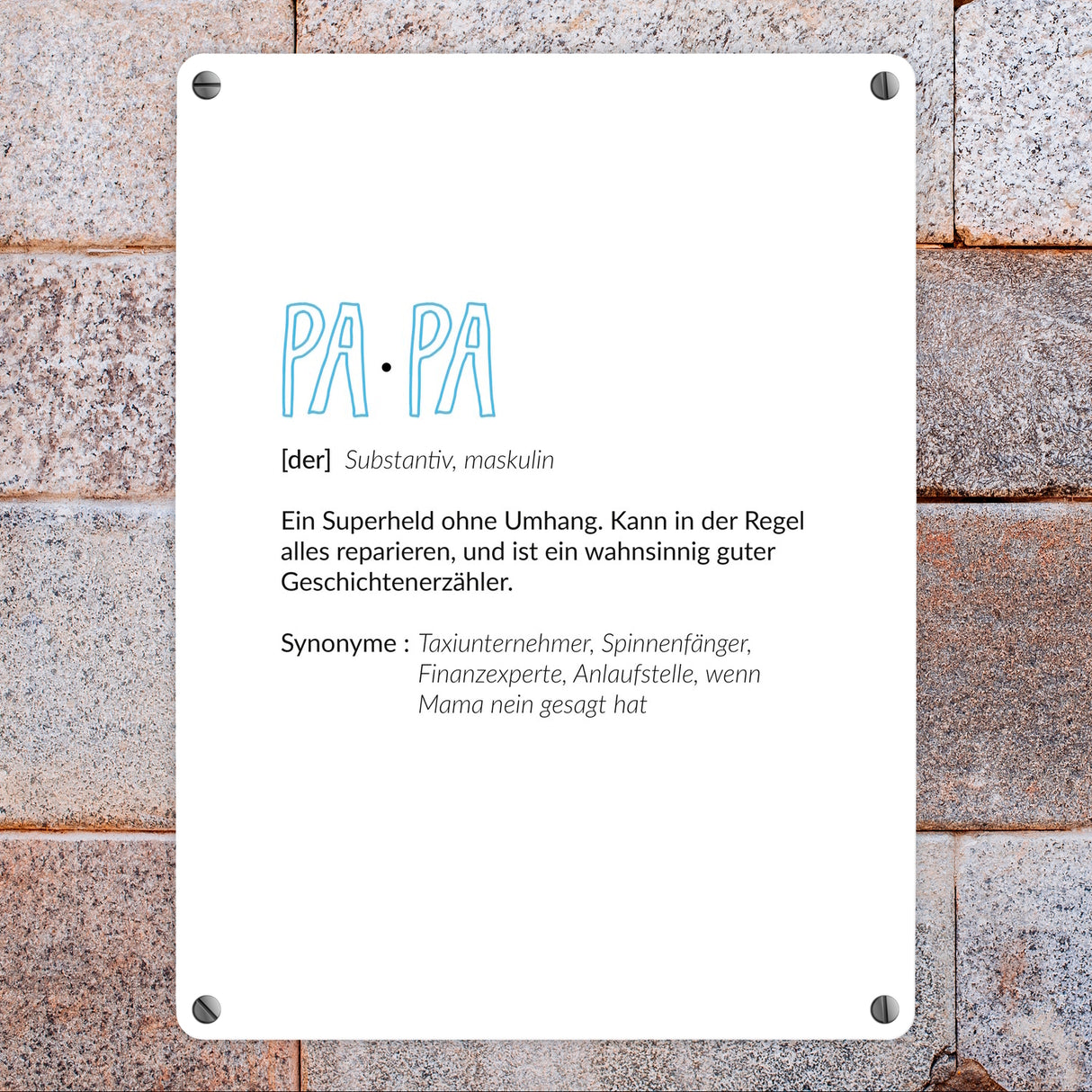 Definition Papa Metallschild