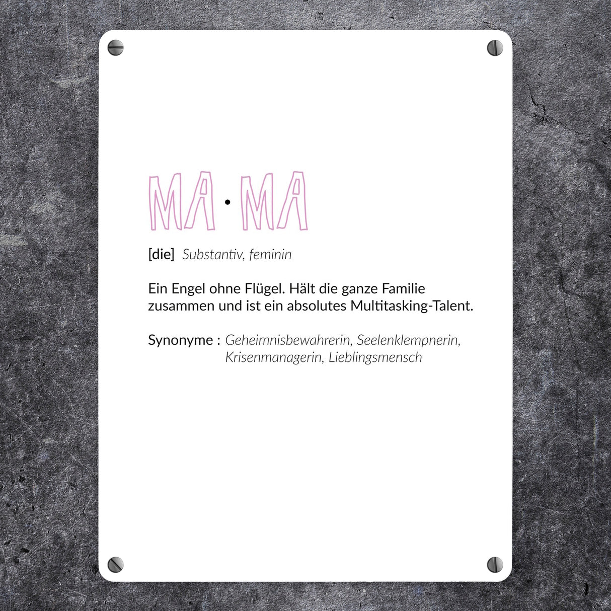 Definition Mama Metallschild