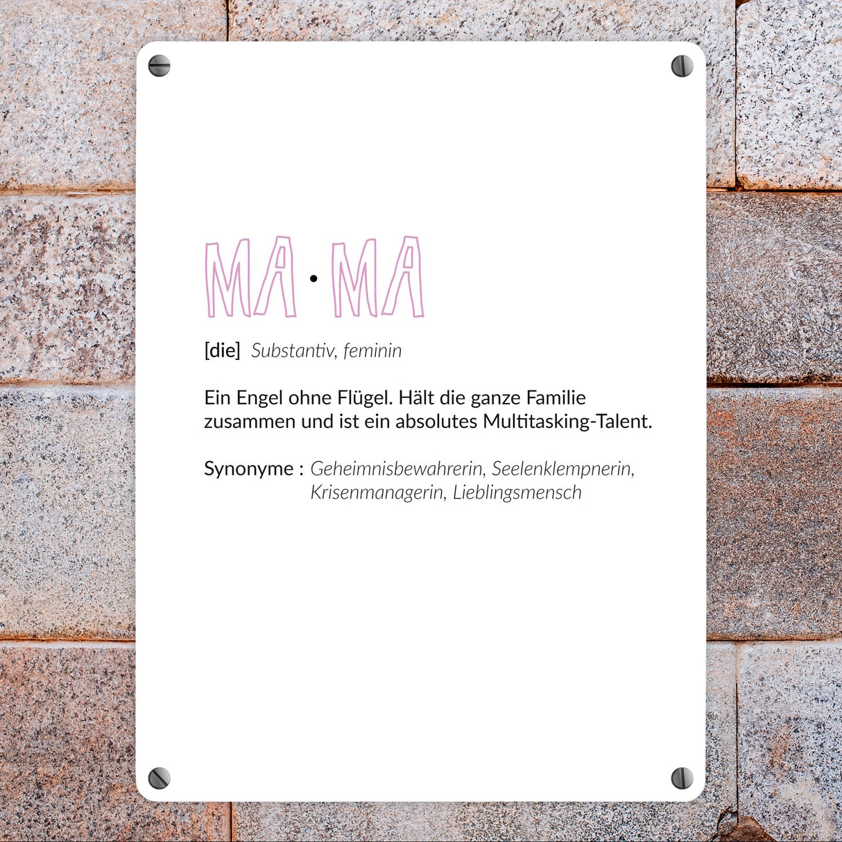 Definition Mama Metallschild