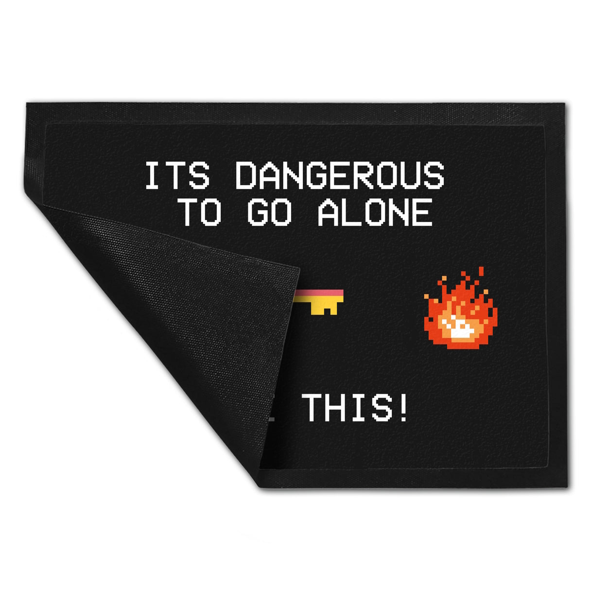 Dangerous to go Alone Fußmatte für alle Retro Zocker mit Pixel-Motiv