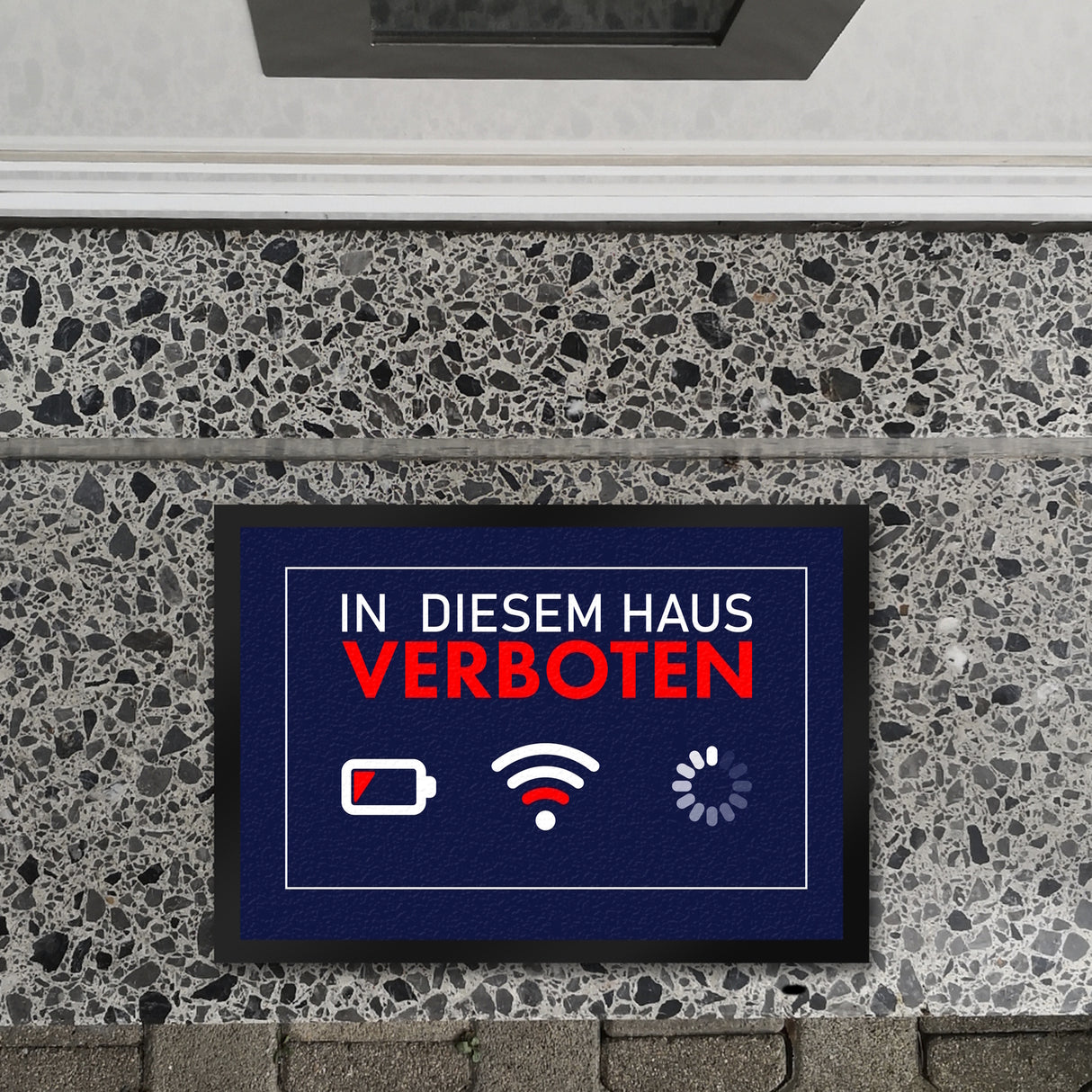 In diesem Haus verboten Fußmatte mit Internet-Symbolen