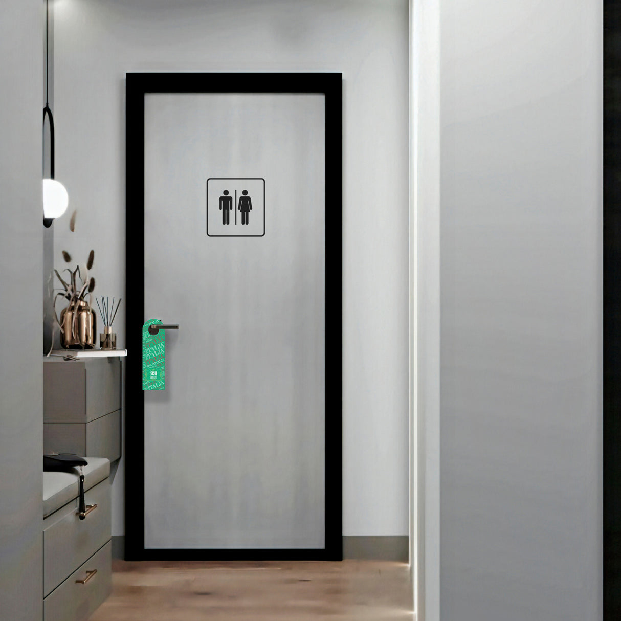 Türhänger Benvenuti - Ingresso Vietato in den Nationalfarben von Italien