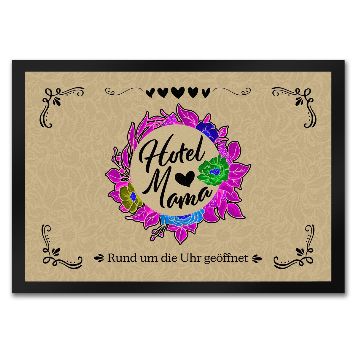 Hotel Mama Fußmatte Florale Muster und Lustiger Spruch Jetzt Kaufen