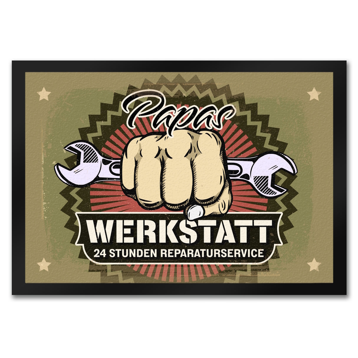 Papas Werkstatt Fußmatte im rostigen Retrolook
