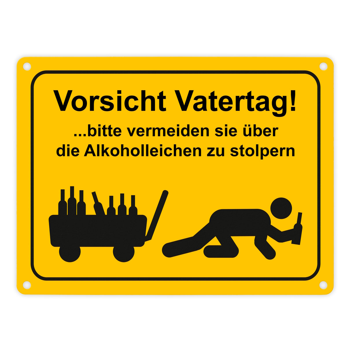 Vorsicht Vatertag Metallschild mit lustigem Warnmännchen