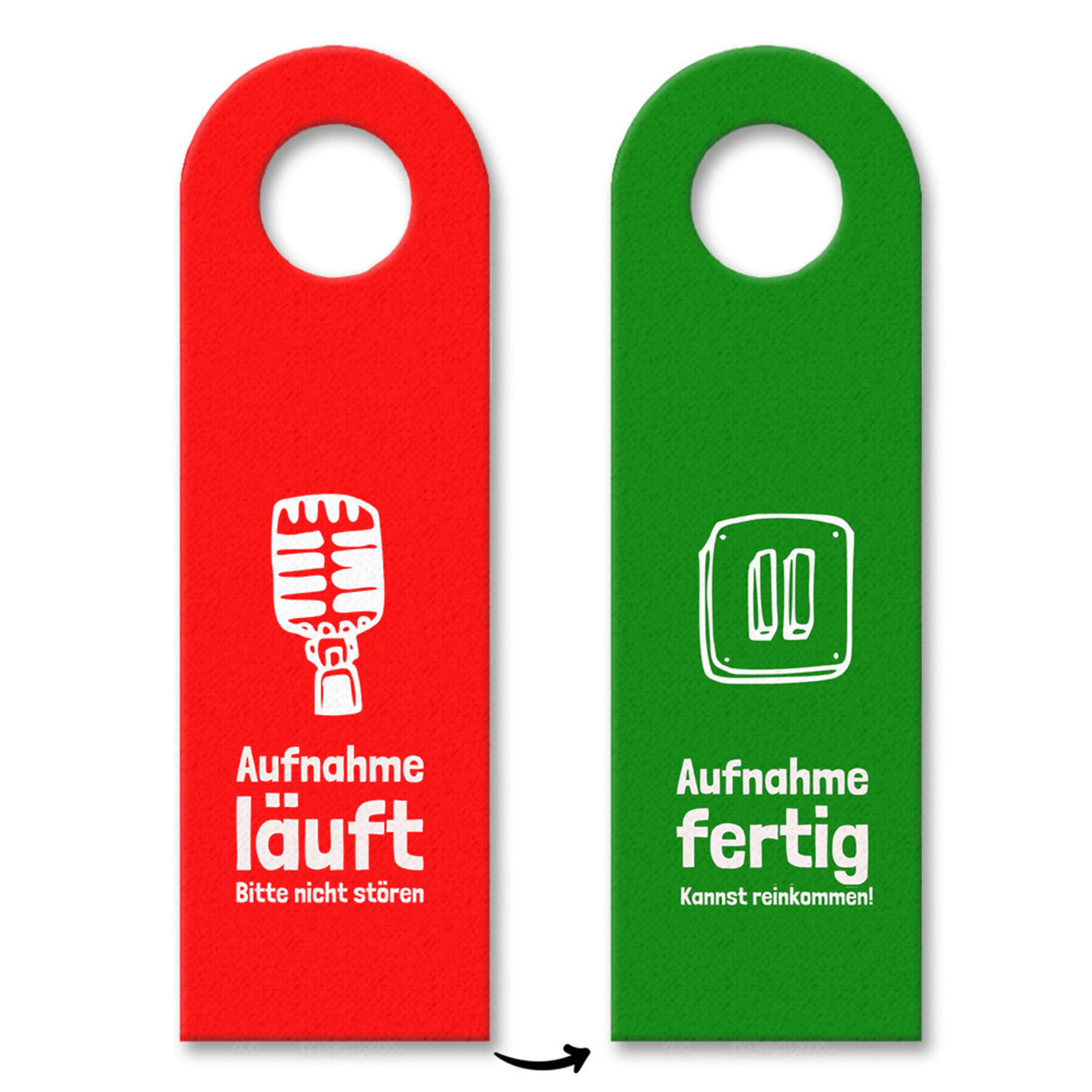 Aufnahme läuft - Aufnahme fertig Türhänger