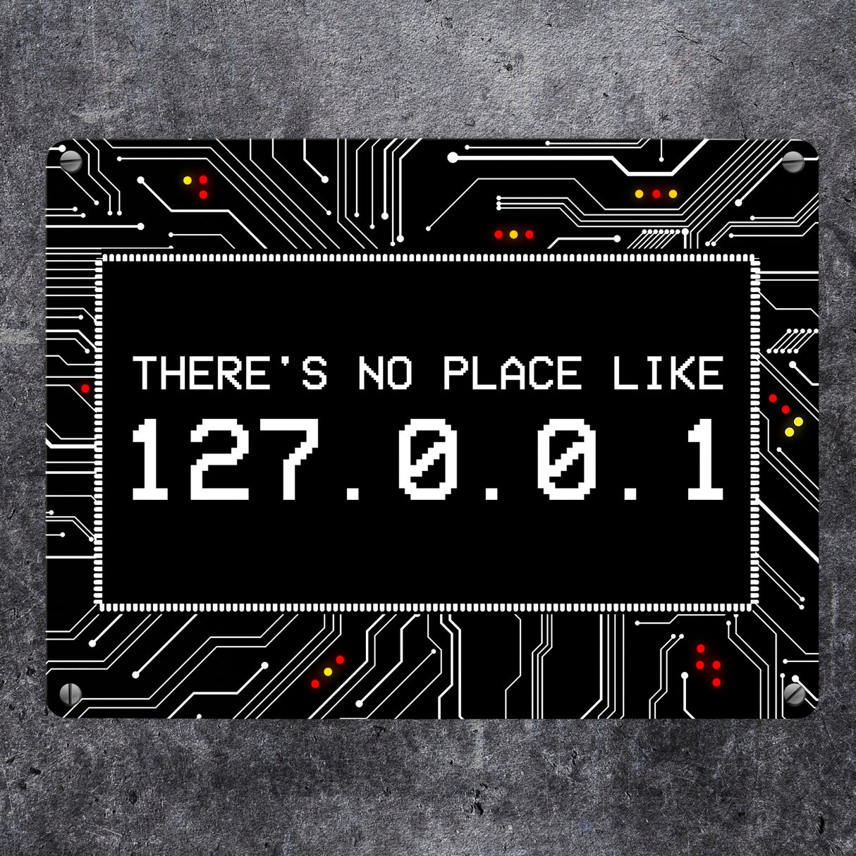 Localhost Metallschild mit IP Adresse 127.0.0.1