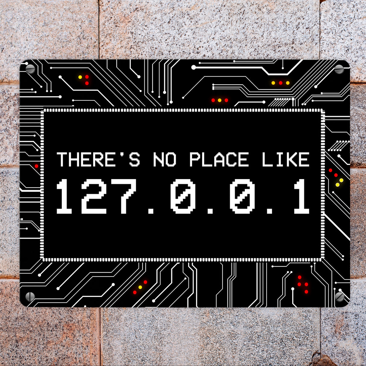 Localhost Metallschild mit IP Adresse 127.0.0.1