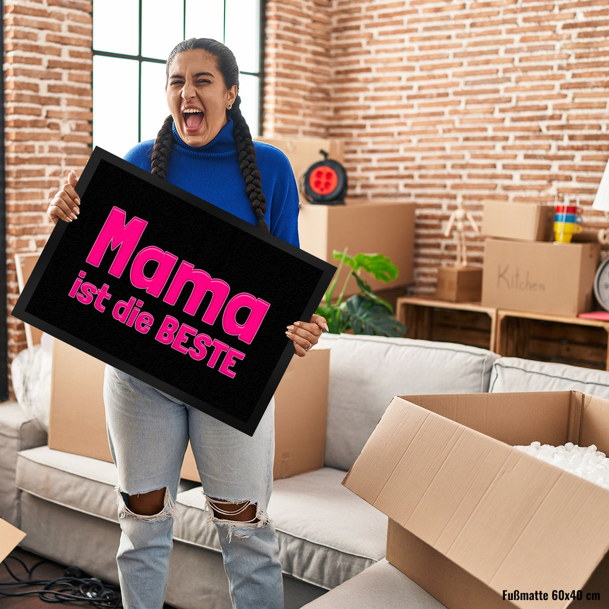 Mama ist die Beste Fußmatte Schuhabstreifer und Pink