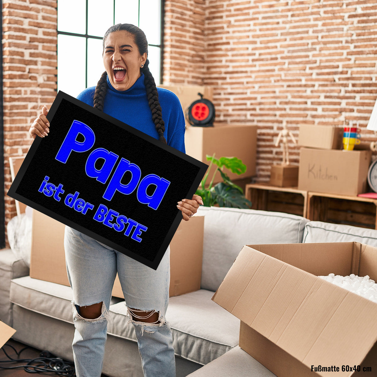 Papa ist der Beste Fußmatte Schuhabstreifer und Blau