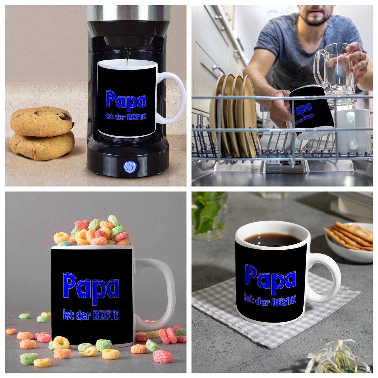 Papa ist der Beste Kaffeebecher und Blau