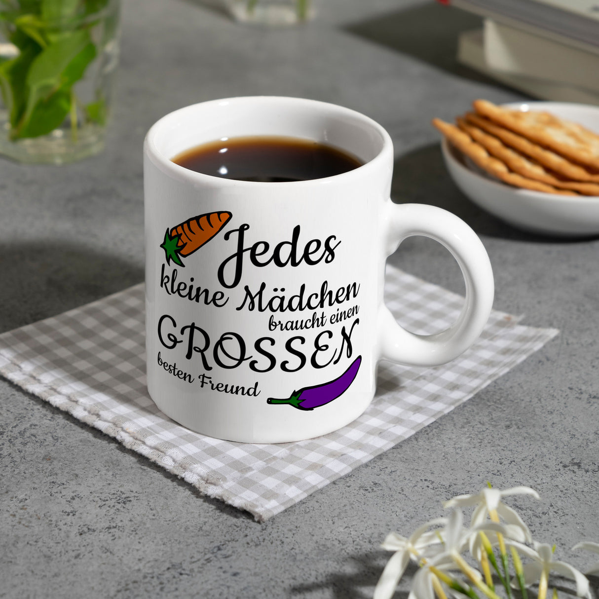 Jedes kleine Mädchen braucht einen Großen besten Freund Kaffeebecher Tasse