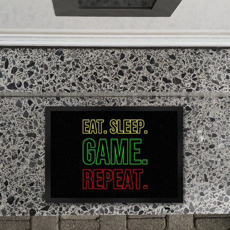 Eat. Sleep. Game. Repeat. Zocker Fußmatte