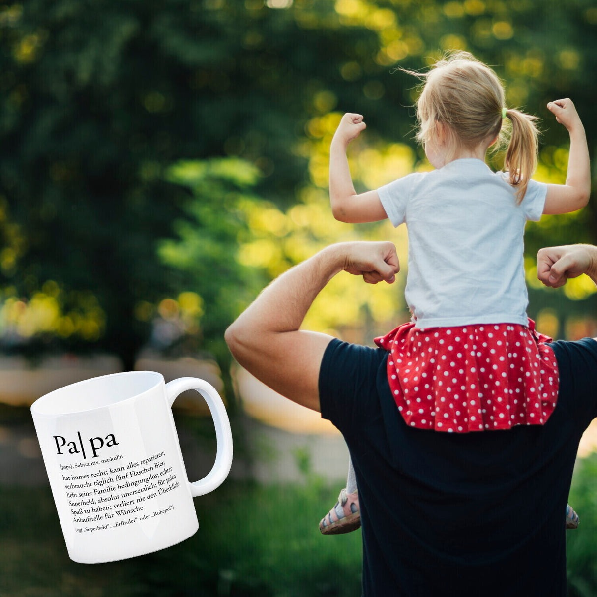 Papa Kaffeebecher mit lustiger Worterklärung