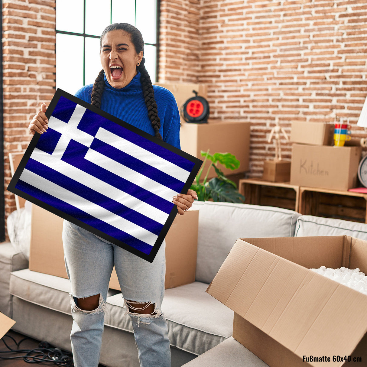 Griechenland Fahne und Flagge Fussmatte Fanartikel