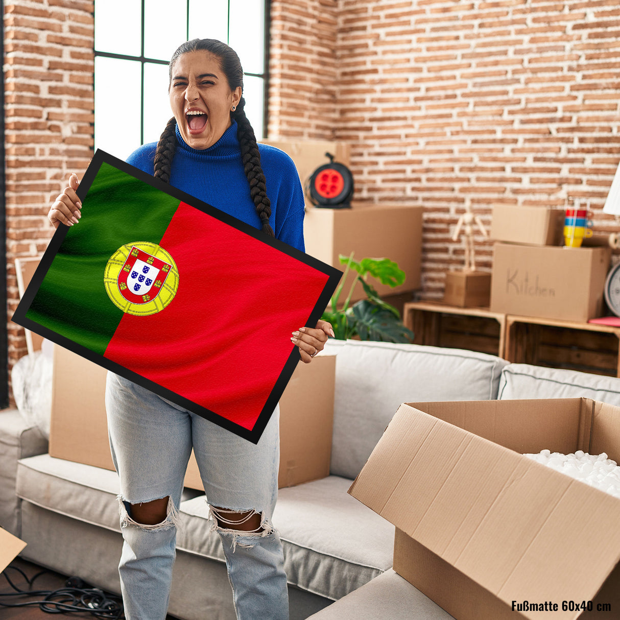 Portugal Fahne und Flagge Fussmatte Fanartikel
