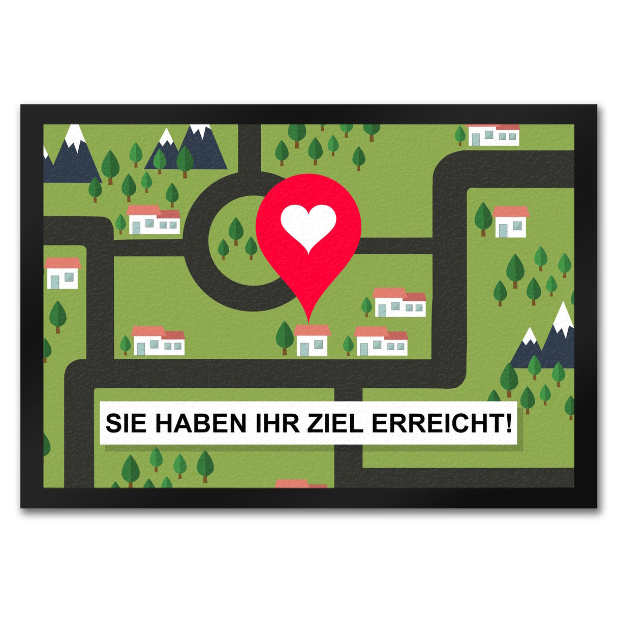 Sie haben ihr Ziel erreicht - dekorative Fußmatte im Kartenlook