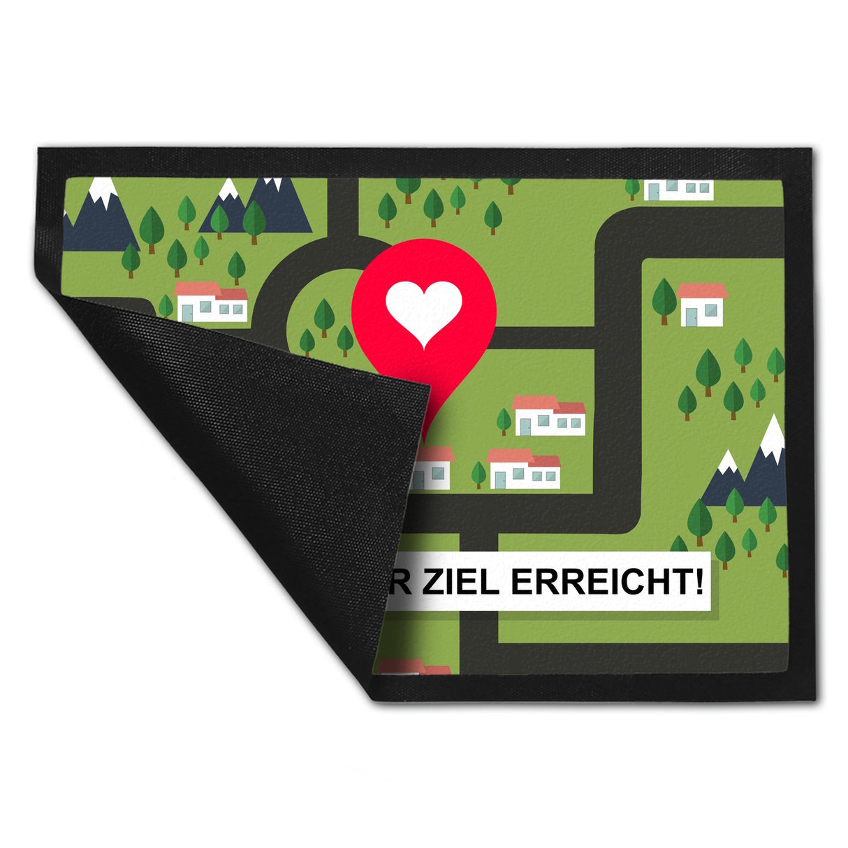 Sie haben ihr Ziel erreicht - dekorative Fußmatte im Kartenlook