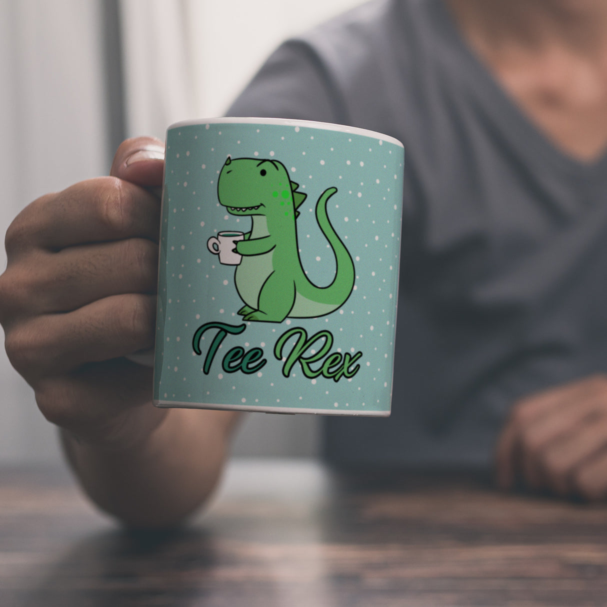 Tee Rex Kaffeebecher mit lustigem T-Rex Dino