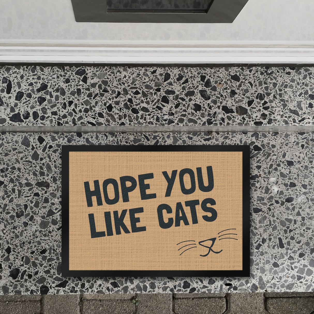Fußmatte Hope you like cats mit Katzengesicht - Türmatte Kater Haustier