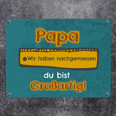 Papa du bist großartig Metallschild