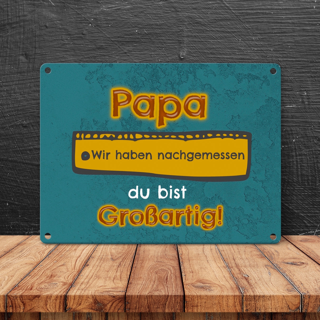 Papa du bist großartig Metallschild